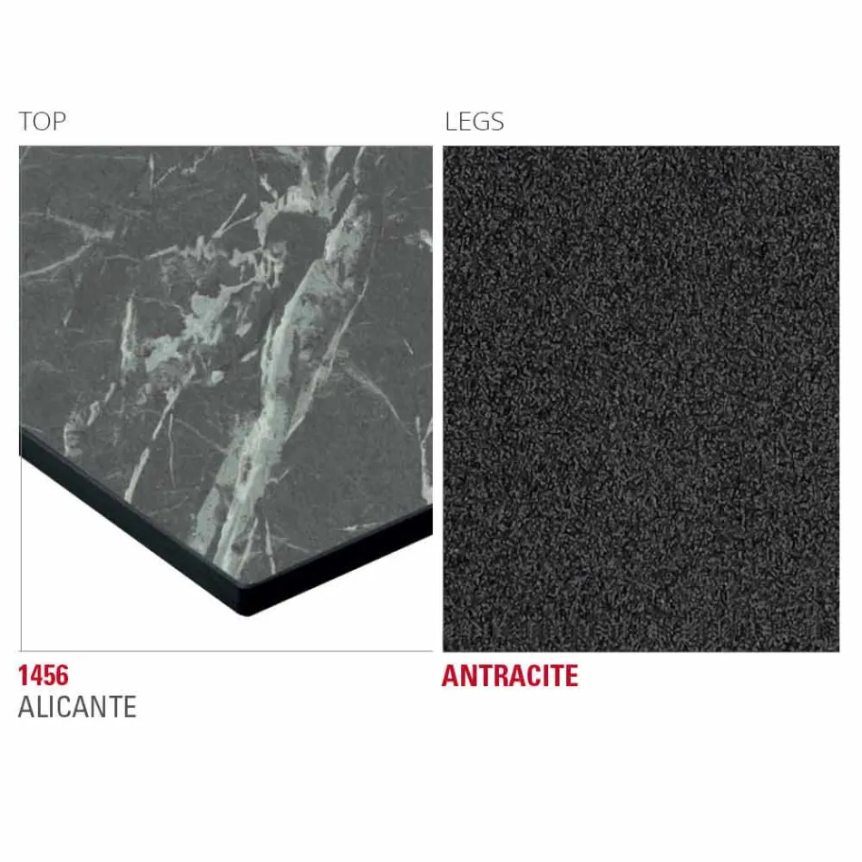 Tavolo da Cucina in Hpl con Base in Metallo Antracite Made in Italy - Aresto Viadurini