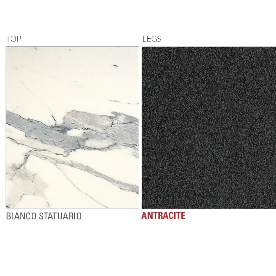 Tavolo da Cucina in Laminam con Struttura in Metallo Made in Italy - Carlino Viadurini