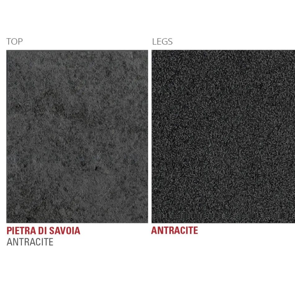 Tavolo da Cucina in Laminam con Struttura in Metallo Made in Italy - Carlino Viadurini