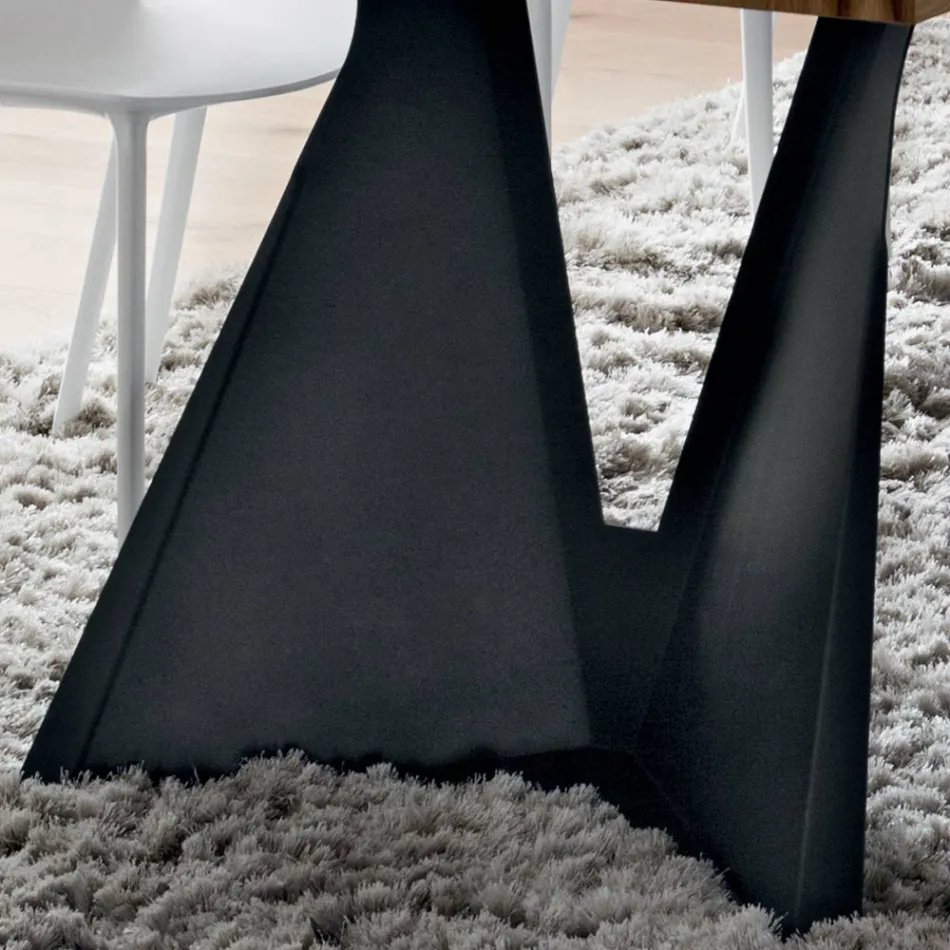 Tavolo da Cucina in Legno e Metallo Made in Italy, Alta Qualità - Dotto Viadurini