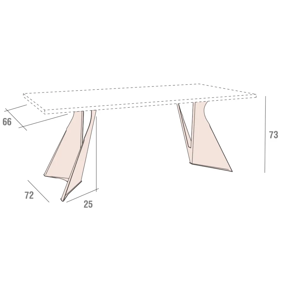 Tavolo da Cucina in Legno e Metallo Made in Italy, Alta Qualità - Dotto Viadurini