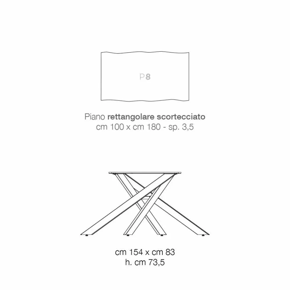 Tavolo da cucina in legno massellato di design made in Italy, Dionigi Viadurini