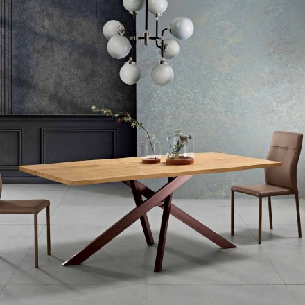 Tavolo da cucina in legno massellato di design made in Italy, Dionigi Viadurini