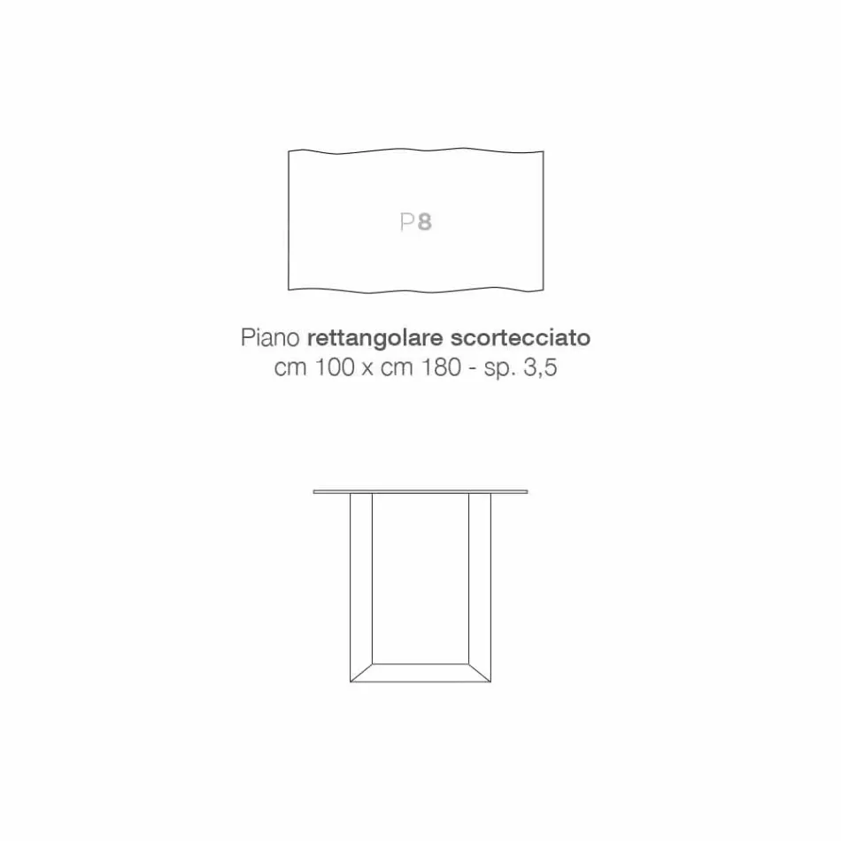 Tavolo da cucina in legno massellato e metallo made in Italy, Flora Viadurini