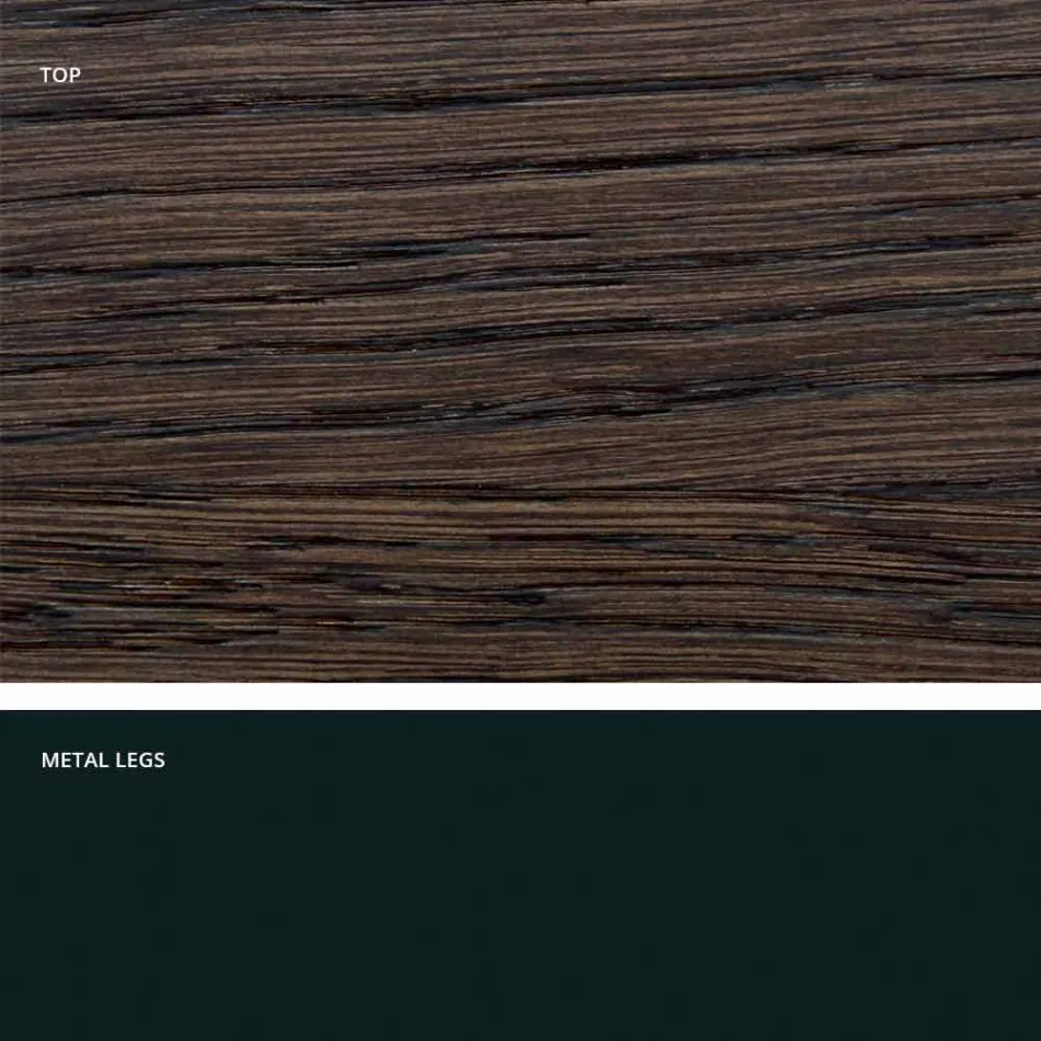 Tavolo da cucina in legno massellato e metallo made in Italy, Flora Viadurini