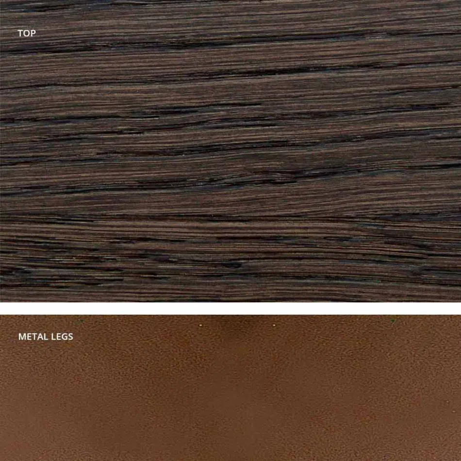 Tavolo da cucina in legno massellato e metallo made in Italy, Flora Viadurini