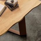 Tavolo da cucina in legno massellato e metallo made in Italy, Flora Viadurini