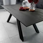 Tavolo da cucina in legno MDF e metallo fatto in Italia, Wilmer Viadurini