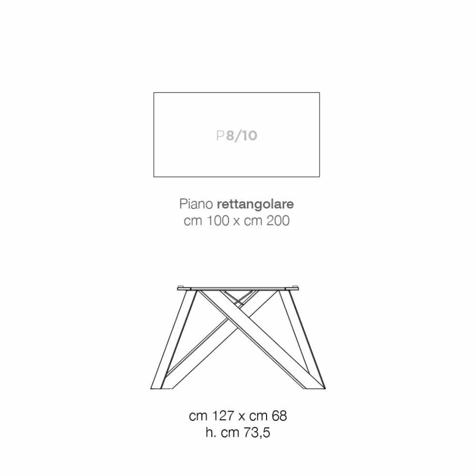 Tavolo da cucina in legno MDF e metallo fatto in Italia, Wilmer Viadurini