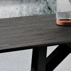 Tavolo da cucina in legno MDF e metallo fatto in Italia, Wilmer Viadurini