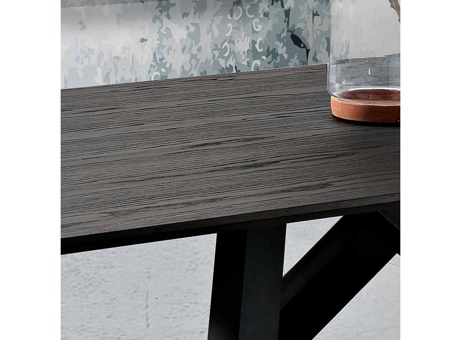 Tavolo da cucina in legno MDF e metallo fatto in Italia, Wilmer Viadurini