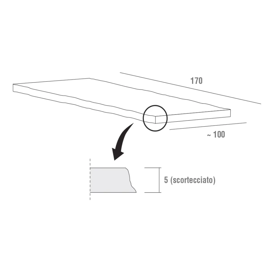Tavolo da Cucina in Legno Scortecciato di Alta Qualità Made in Italy - Pinocchio Viadurini