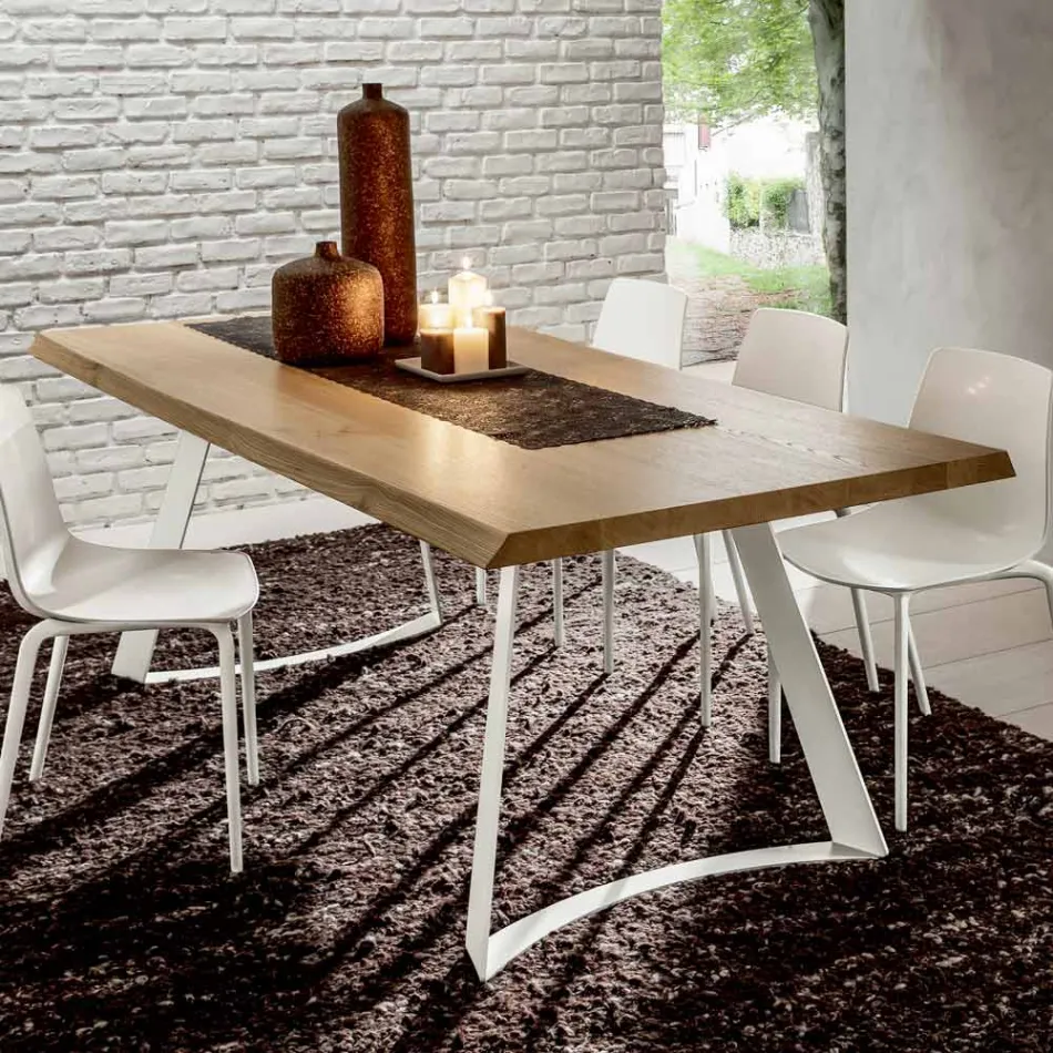 Tavolo da Cucina in Legno Scortecciato di Alta Qualità Made in Italy - Pinocchio Viadurini