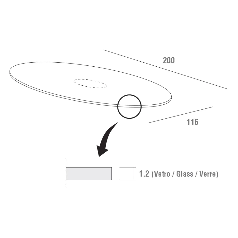 Tavolo da Cucina in Vetro Temperato e Marmo Made in Italy, di Lusso - Brontolo Viadurini