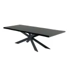 Tavolo da Cucina Moderno in Legno impiallacciato e Acciaio Made in Italy – Grotta Viadurini