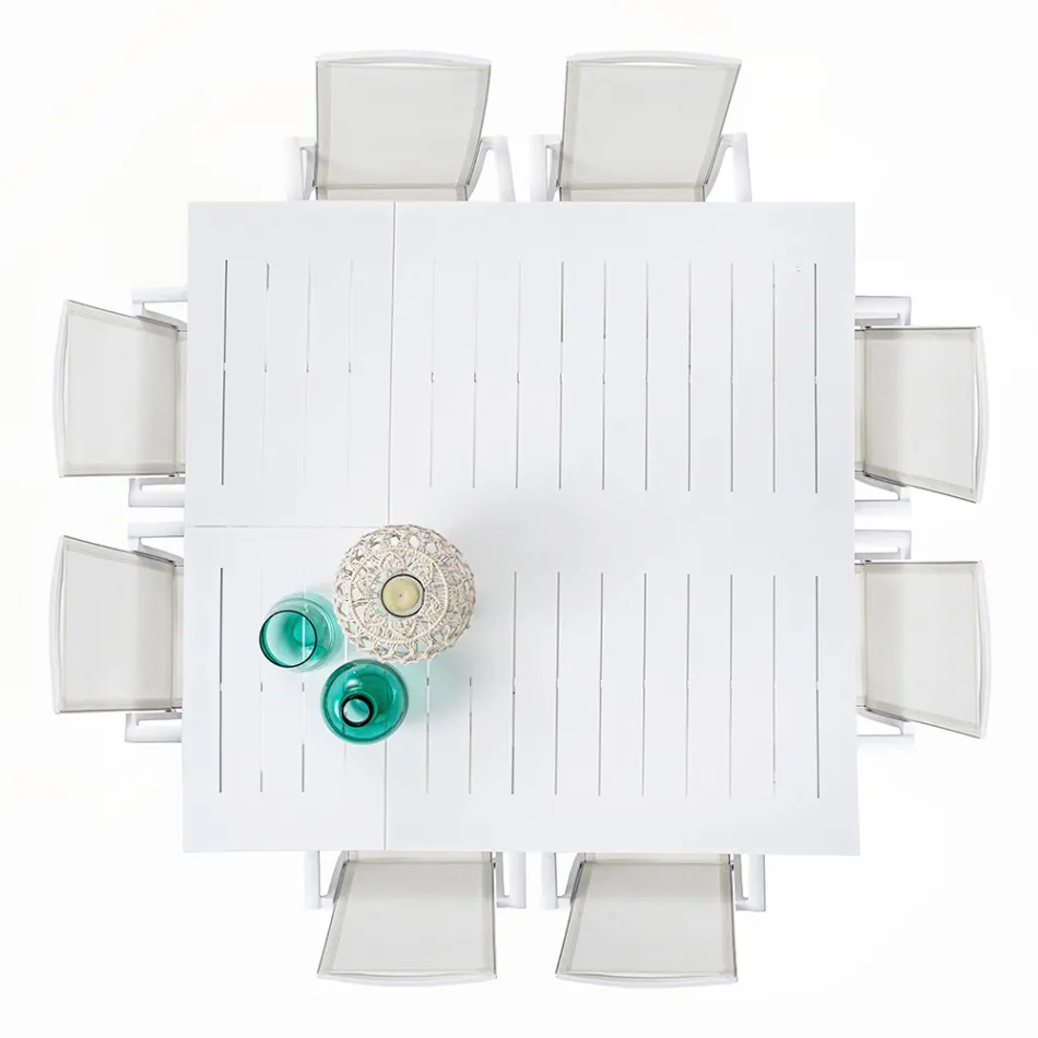 Tavolo da Esterno Allungabile Fino a 160 cm in Alluminio, Homemotion - Andries Viadurini