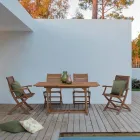 Tavolo da Esterno Allungabile Fino a 160 cm in Legno di Acacia - Cloud Viadurini