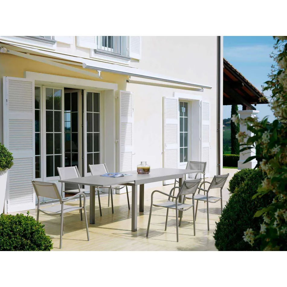 Tavolo da Esterno Allungabile Fino a 280 cm in Metallo Made in Italy - Dego Viadurini