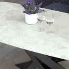 Tavolo da Esterno con Base in Alluminio e Piano in HPL Stratificato 12mm - Zefiro Viadurini