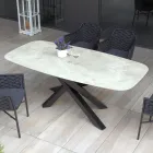 Tavolo da Esterno con Base in Alluminio e Piano in HPL Stratificato 12mm - Zefiro Viadurini