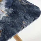 Tavolo da Esterno con Base in Legno e Piano in Ceramica Ocean Blue - Infinity Viadurini