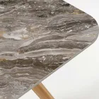 Tavolo da Esterno con Base in Legno e Piano in Ceramica Orobico Luxe - Infinity Viadurini