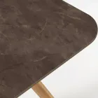 Tavolo da Esterno con Base in Legno e Piano in Ceramica Pulpis Brown - Infinity Viadurini