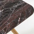 Tavolo da Esterno con Base in Legno e Piano in Ceramica Rosso Domus - Infinity Viadurini