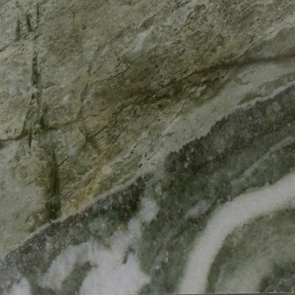 Tavolo da Esterno con Base in Legno e Piano in Ceramica Royal Peacock - Infinity Viadurini