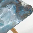 Tavolo da Esterno con Base in Legno e Piano in Ceramica Thunderstorm - Infinity Viadurini