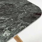 Tavolo da Esterno con Base in Legno e Piano in Ceramica Verde France - Infinity Viadurini