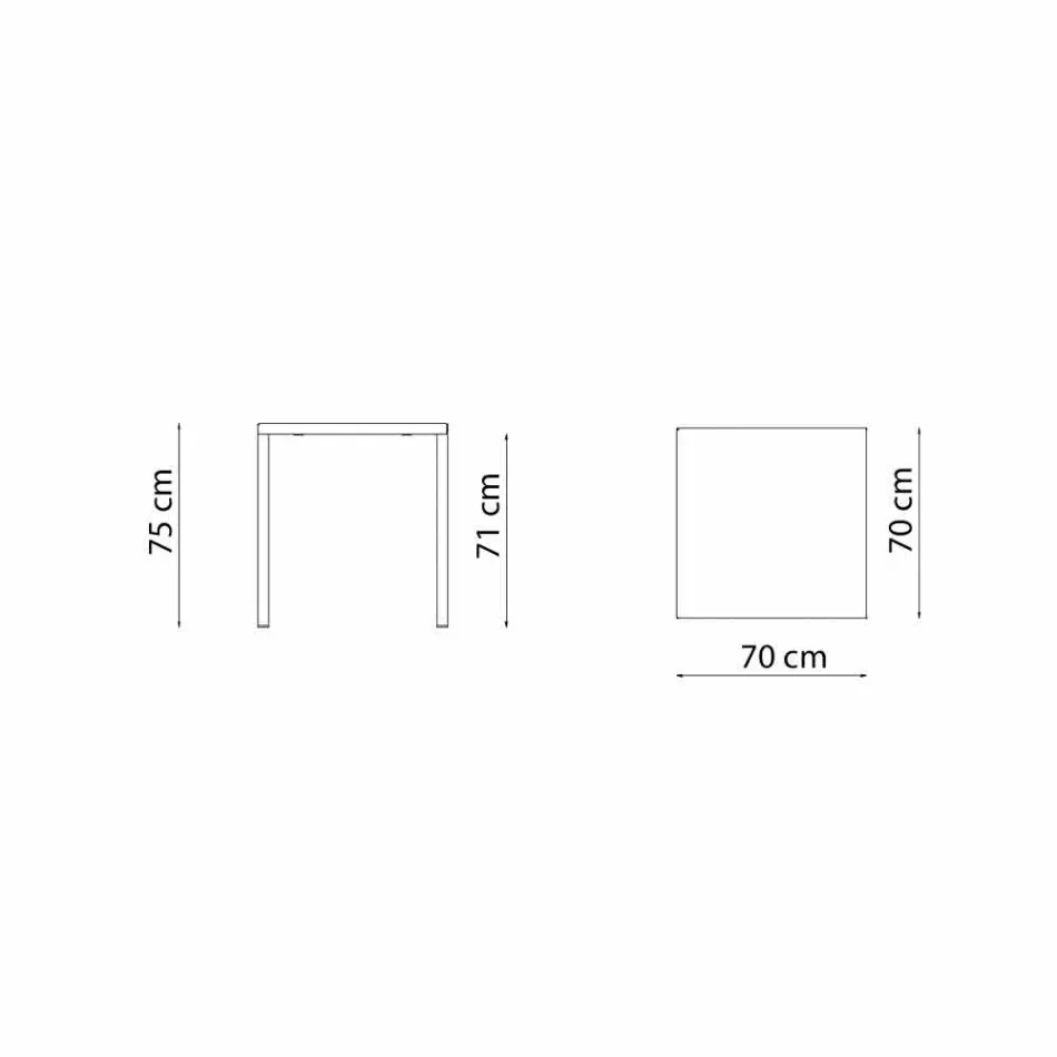 Tavolo da Esterno Impilabile Quadrato in Metallo Moderno Made in Italy - Aila Viadurini