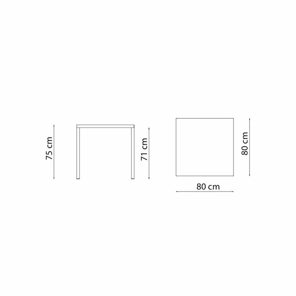 Tavolo da Esterno Impilabile Quadrato in Metallo Moderno Made in Italy - Aila Viadurini