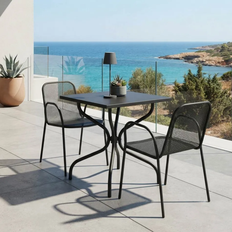 Tavolo da Esterno in Metallo Verniciato in Due Dimensioni Made in Italy - Lirion Viadurini