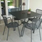 Tavolo da Esterno in Metallo Verniciato in Due Dimensioni Made in Italy - Lirion Viadurini