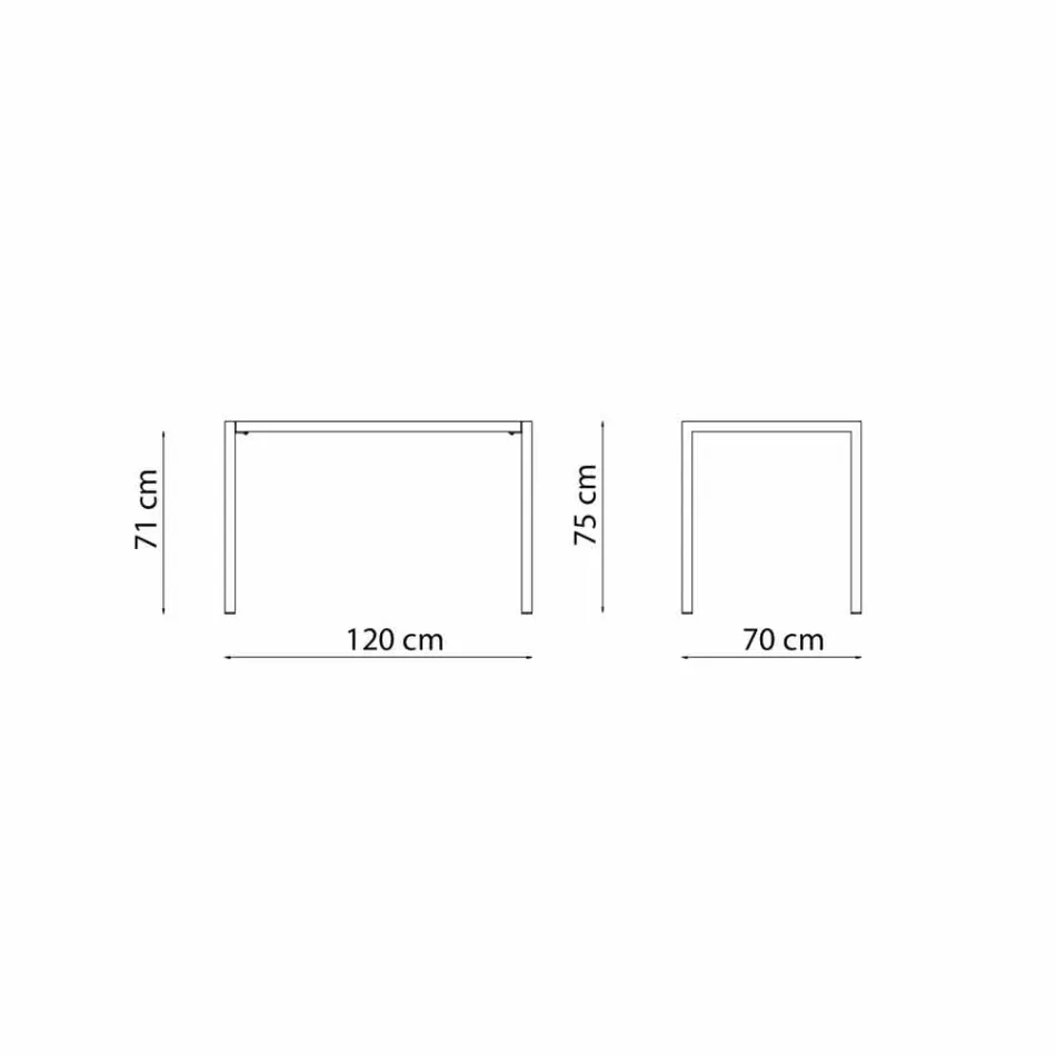Tavolo da Esterno Rettangolare Autolivellante in Metallo Made in Italy - Binda Viadurini