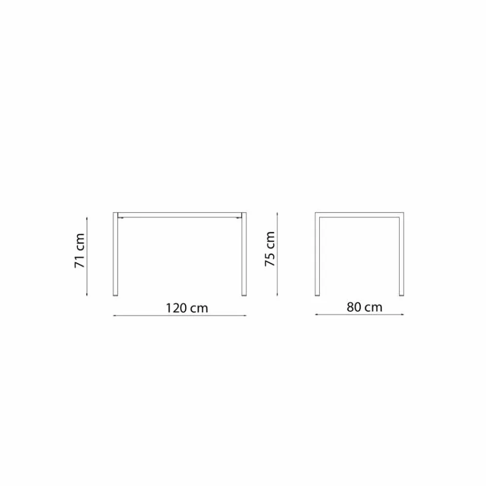 Tavolo da Esterno Rettangolare Autolivellante in Metallo Made in Italy - Binda Viadurini