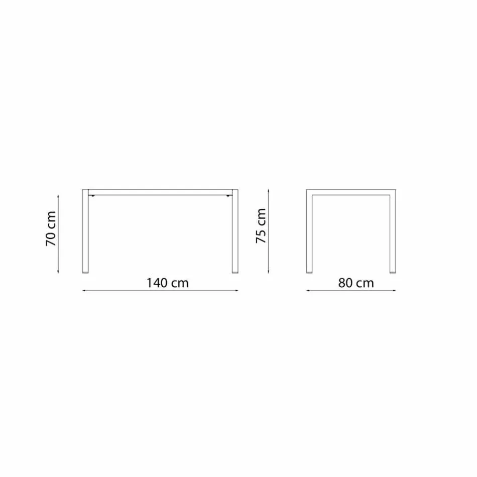 Tavolo da Esterno Rettangolare Autolivellante in Metallo Made in Italy - Binda Viadurini