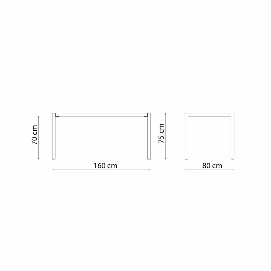 Tavolo da Esterno Rettangolare Autolivellante in Metallo Made in Italy - Binda Viadurini