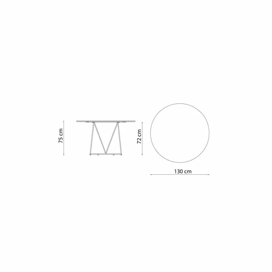 Tavolo da Esterno Rotondo Moderno in Metallo Verniciato Made in Italy - Ibra Viadurini