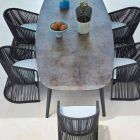 Tavolo da esterno Varaschin Ellisse di design in alluminio colorato Viadurini