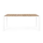 Tavolo da Giardino 180x90 cm con Base in Alluminio e Piano in Teak - Mean Viadurini