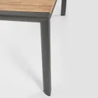 Tavolo da Giardino 180x90 cm con Base in Alluminio e Piano in Teak - Mean Viadurini