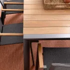 Tavolo da Giardino 180x90 cm con Base in Alluminio e Piano in Teak - Mean Viadurini