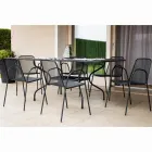 Tavolo da Giardino a Rete in Metallo da 180 cm Made in Italy - Lirion Viadurini