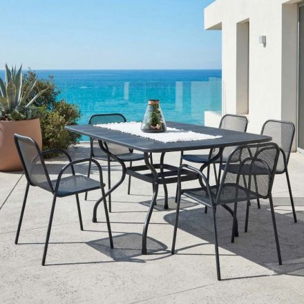 Tavolo da Giardino a Rete in Metallo da 180 cm Made in Italy - Lirion Viadurini