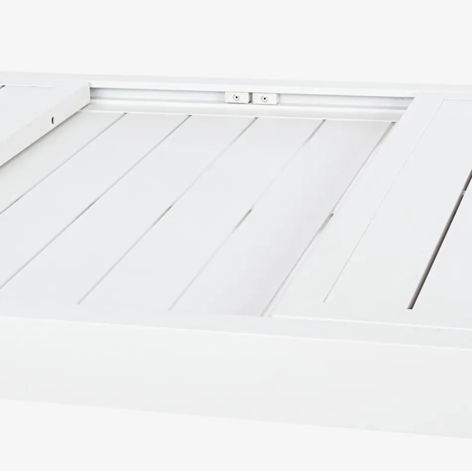 Tavolo da Giardino Allungabile Fino 240 cm in Alluminio Bianco o Tortora - Franz Viadurini