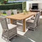 Tavolo da Giardino Allungabile Fino 250 cm in Legno di Teak Homemotion - Hunter Viadurini