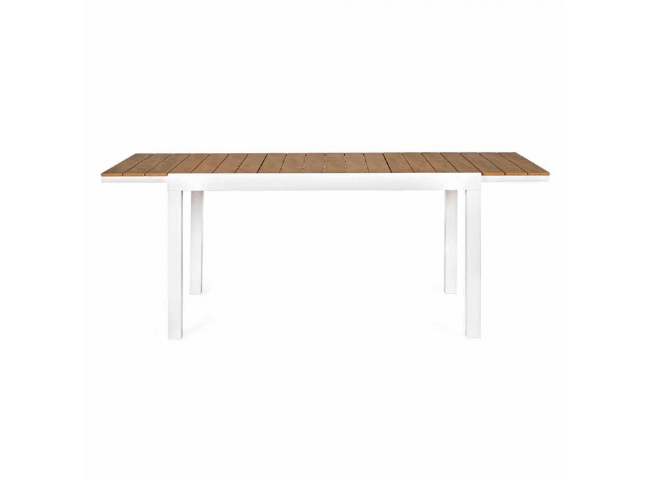 Tavolo da Giardino Allungabile in Alluminio Bianco Moderno Homemotion - Sciullo Viadurini