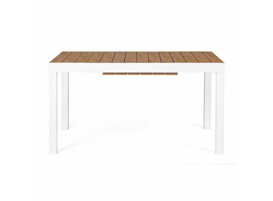 Tavolo da Giardino Allungabile in Alluminio Bianco Moderno Homemotion - Sciullo Viadurini